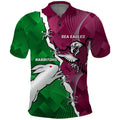 Personalised Rabbitohs And Eagles Rugby Polo Shirt NRL 2024 Dynamic Together