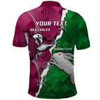 Personalised Rabbitohs And Eagles Rugby Polo Shirt NRL 2024 Dynamic Together