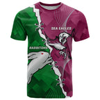 Personalised Rabbitohs And Eagles Rugby T Shirt NRL 2024 Dynamic Together