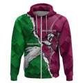 Personalised Rabbitohs And Eagles Rugby Zip Hoodie NRL 2024 Dynamic Together