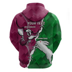 Personalised Rabbitohs And Eagles Rugby Zip Hoodie NRL 2024 Dynamic Together