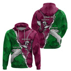 Personalised Rabbitohs And Eagles Rugby Zip Hoodie NRL 2024 Dynamic Together