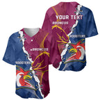 Personalised Roosters And Broncos Rugby Baseball Jersey NRL 2024 Dynamic Together