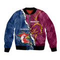 Personalised Roosters And Broncos Rugby Bomber Jacket NRL 2024 Dynamic Together