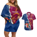 Personalised Roosters And Broncos Rugby Couples Matching Off Shoulder Short Dress and Hawaiian Shirt NRL 2024 Dynamic Together