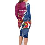 Personalised Roosters And Broncos Rugby Family Matching Long Sleeve Bodycon Dress and Hawaiian Shirt NRL 2024 Dynamic Together
