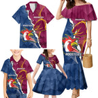 Personalised Roosters And Broncos Rugby Family Matching Mermaid Dress and Hawaiian Shirt NRL 2024 Dynamic Together