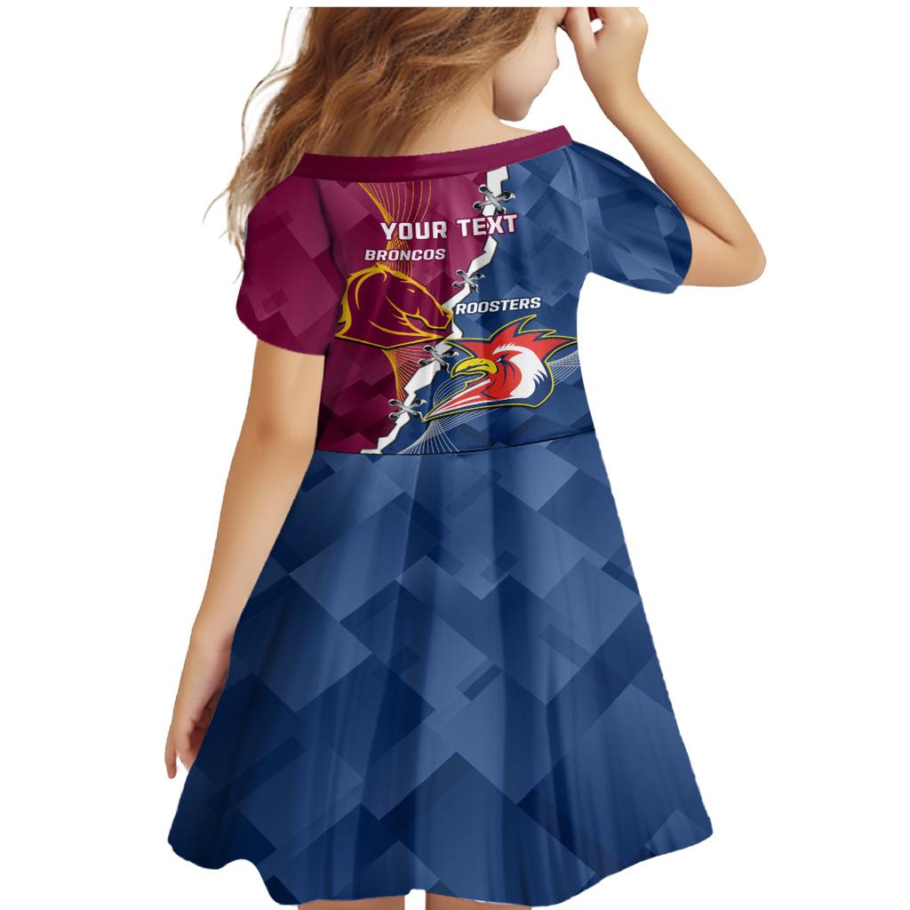 Personalised Roosters And Broncos Rugby Family Matching Mermaid Dress and Hawaiian Shirt NRL 2024 Dynamic Together