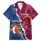 Personalised Roosters And Broncos Rugby Family Matching Mermaid Dress and Hawaiian Shirt NRL 2024 Dynamic Together