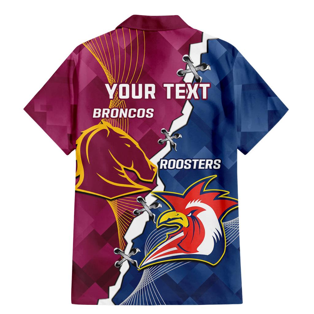 Personalised Roosters And Broncos Rugby Family Matching Mermaid Dress and Hawaiian Shirt NRL 2024 Dynamic Together