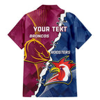Personalised Roosters And Broncos Rugby Family Matching Mermaid Dress and Hawaiian Shirt NRL 2024 Dynamic Together