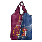 Personalised Roosters And Broncos Rugby Grocery Bag NRL Dynamic Together