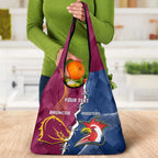 Personalised Roosters And Broncos Rugby Grocery Bag NRL Dynamic Together
