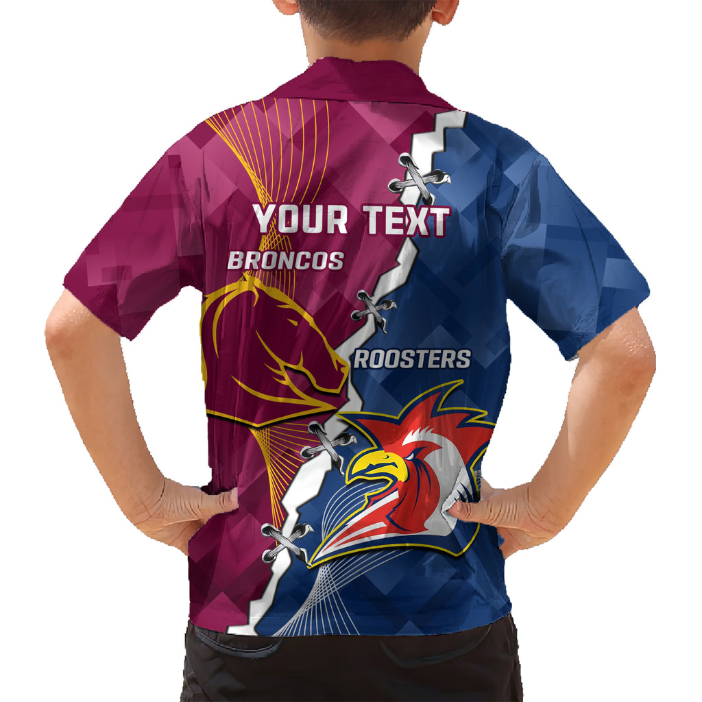 Personalised Roosters And Broncos Rugby Hawaiian Shirt NRL 2024 Dynamic Together