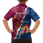 Personalised Roosters And Broncos Rugby Kid Hawaiian Shirt NRL 2024 Dynamic Together