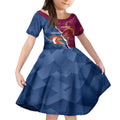 Personalised Roosters And Broncos Rugby Kid Short Sleeve Dress NRL 2024 Dynamic Together