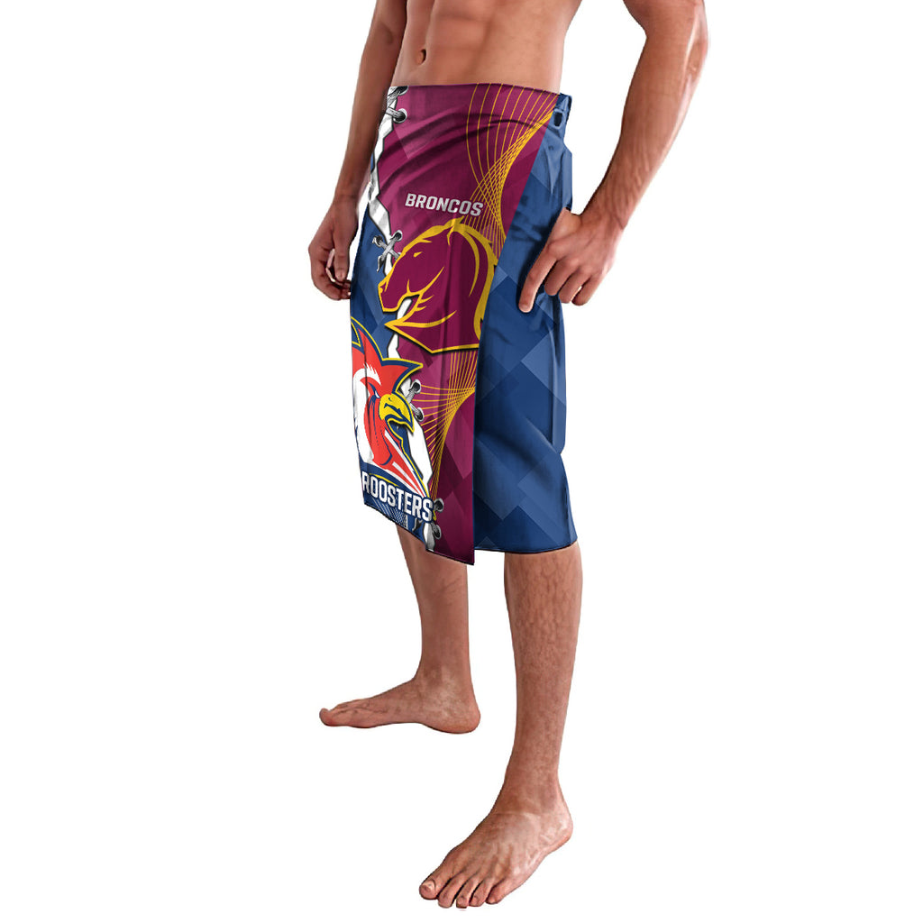 Personalised Roosters And Broncos Rugby Lavalava NRL 2024 Dynamic Together
