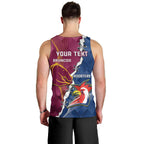 Personalised Roosters And Broncos Rugby Men Tank Top NRL 2024 Dynamic Together