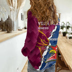 Personalised Roosters And Broncos Rugby Women Casual Shirt NRL 2024 Dynamic Together