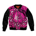 Personalised Australia Breast Cancer Bomber Jacket Pink Boxing Ribbon Be Strong And Fight On