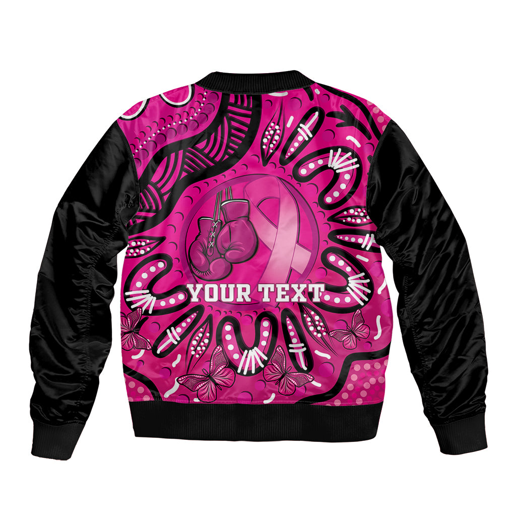 Personalised Australia Breast Cancer Bomber Jacket Pink Boxing Ribbon Be Strong And Fight On