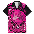 Personalised Australia Breast Cancer Family Matching Long Sleeve Bodycon Dress and Hawaiian Shirt Pink Boxing Ribbon Be Strong And Fight On