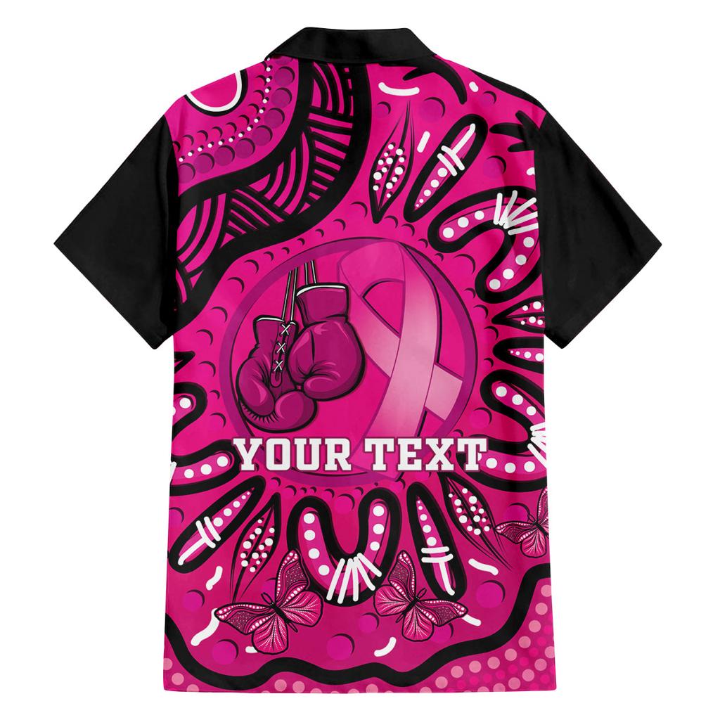 Personalised Australia Breast Cancer Family Matching Off The Shoulder Long Sleeve Dress and Hawaiian Shirt Pink Boxing Ribbon Be Strong And Fight On