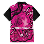 Personalised Australia Breast Cancer Family Matching Off Shoulder Maxi Dress and Hawaiian Shirt Pink Boxing Ribbon Be Strong And Fight On