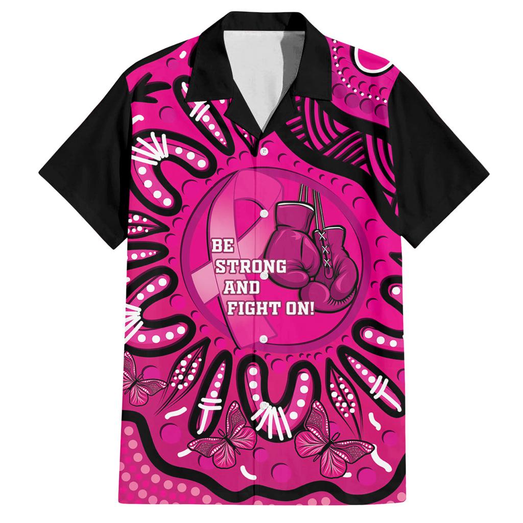 Personalised Australia Breast Cancer Family Matching Puletasi and Hawaiian Shirt Pink Boxing Ribbon Be Strong And Fight On