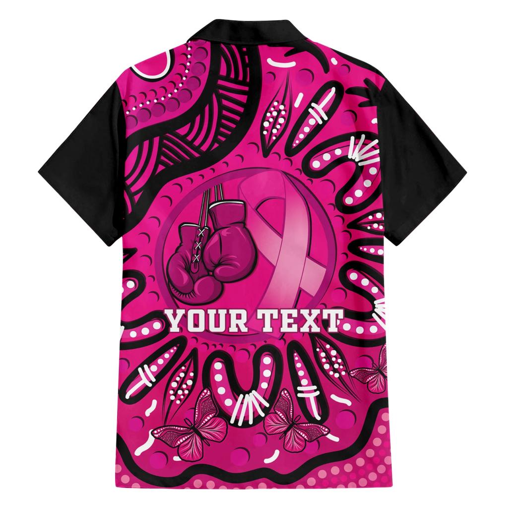 Personalised Australia Breast Cancer Family Matching Short Sleeve Bodycon Dress and Hawaiian Shirt Pink Boxing Ribbon Be Strong And Fight On