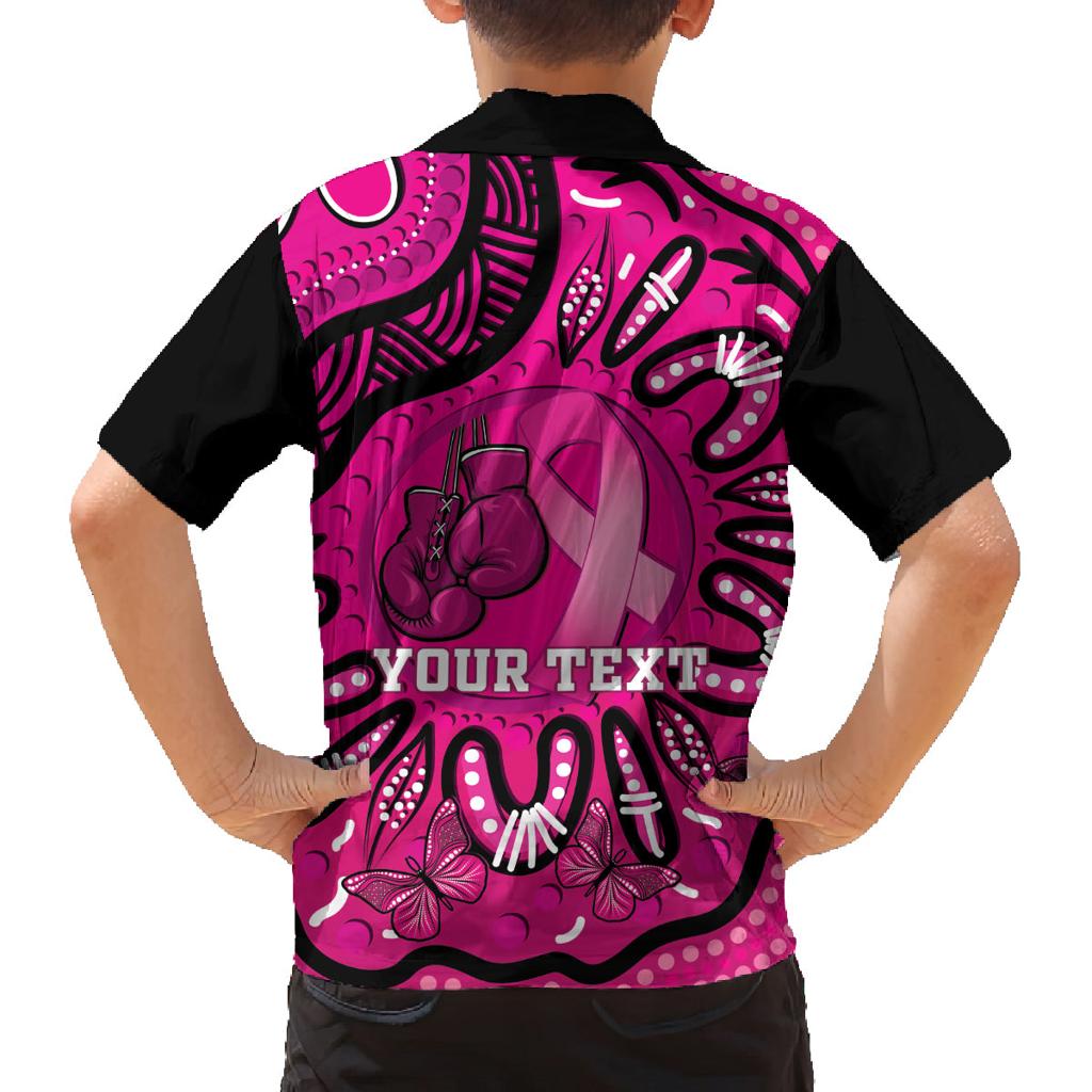 Personalised Australia Breast Cancer Family Matching Tank Maxi Dress and Hawaiian Shirt Pink Boxing Ribbon Be Strong And Fight On
