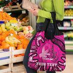 Personalised Australia Breast Cancer Grocery Bag Pink Boxing Ribbon Be Strong And Fight On