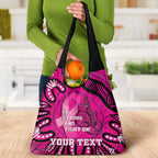 Personalised Australia Breast Cancer Grocery Bag Pink Boxing Ribbon Be Strong And Fight On