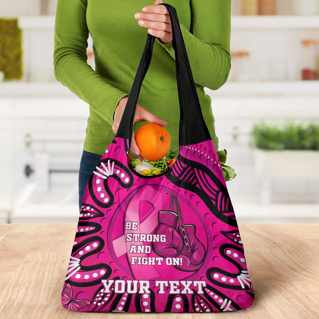 Personalised Australia Breast Cancer Grocery Bag Pink Boxing Ribbon Be Strong And Fight On