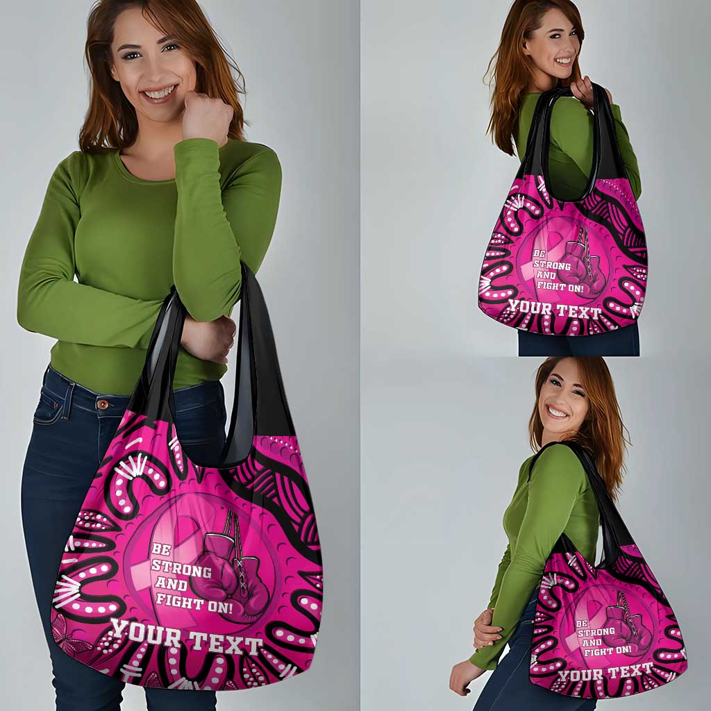 Personalised Australia Breast Cancer Grocery Bag Pink Boxing Ribbon Be Strong And Fight On
