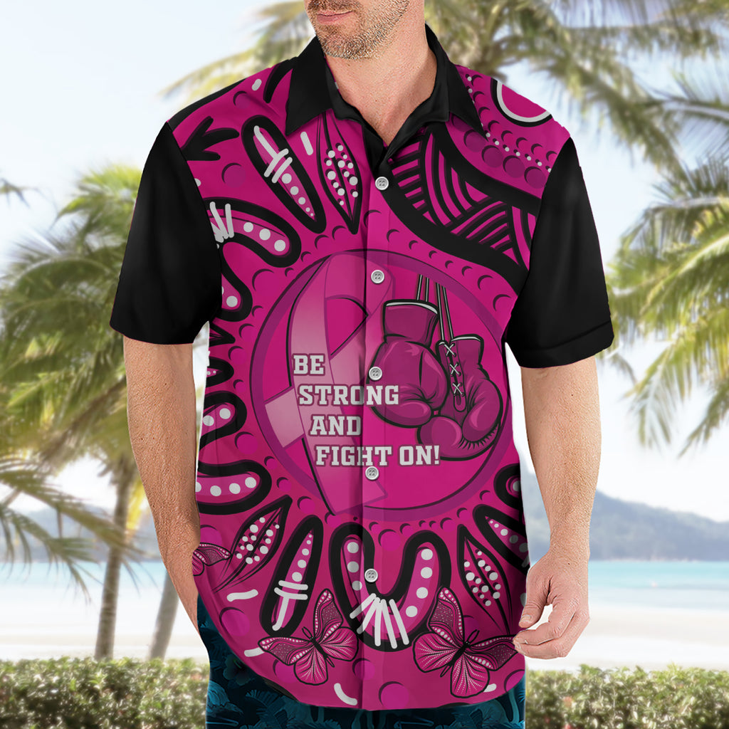 Personalised Australia Breast Cancer Hawaiian Shirt Pink Boxing Ribbon Be Strong And Fight On