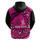 Personalised Australia Breast Cancer Hoodie Pink Boxing Ribbon Be Strong And Fight On