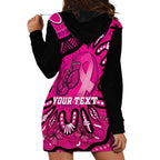 Personalised Australia Breast Cancer Hoodie Dress Pink Boxing Ribbon Be Strong And Fight On