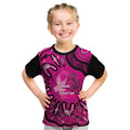 Personalised Australia Breast Cancer Kid T Shirt Pink Boxing Ribbon Be Strong And Fight On