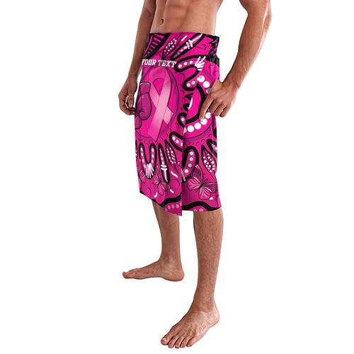 Personalised Australia Breast Cancer Lavalava Pink Boxing Ribbon Be Strong And Fight On