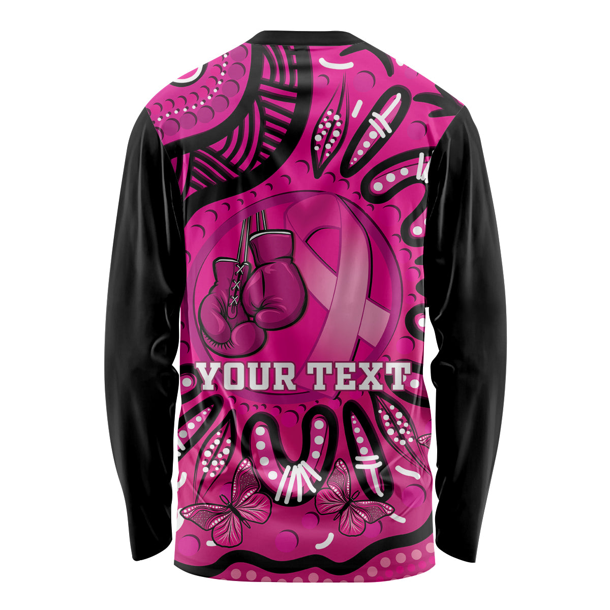 Personalised Australia Breast Cancer Long Sleeve Shirt Pink Boxing Ribbon Be Strong And Fight On