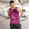 Personalised Australia Breast Cancer Men Tank Top Pink Boxing Ribbon Be Strong And Fight On