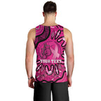 Personalised Australia Breast Cancer Men Tank Top Pink Boxing Ribbon Be Strong And Fight On
