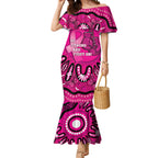 Personalised Australia Breast Cancer Mermaid Dress Pink Boxing Ribbon Be Strong And Fight On