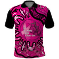 Personalised Australia Breast Cancer Polo Shirt Pink Boxing Ribbon Be Strong And Fight On