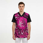 Personalised Australia Breast Cancer Scrub Top Pink Boxing Ribbon Be Strong And Fight On - Aussie Hoodie
