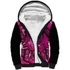 Personalised Australia Breast Cancer Sherpa Hoodie Pink Boxing Ribbon Be Strong And Fight On