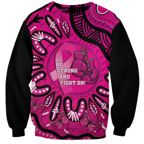 Personalised Australia Breast Cancer Sweatshirt Pink Boxing Ribbon Be Strong And Fight On