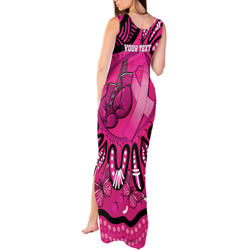 Personalised Australia Breast Cancer Tank Maxi Dress Pink Boxing Ribbon Be Strong And Fight On