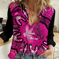 Personalised Australia Breast Cancer Women Casual Shirt Pink Boxing Ribbon Be Strong And Fight On